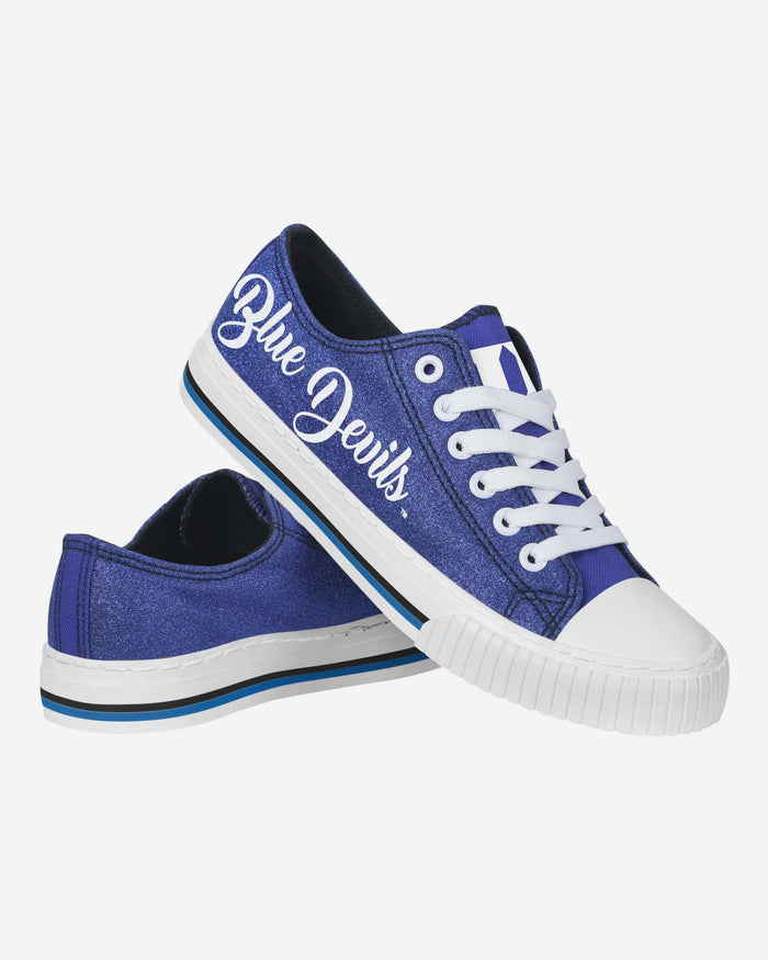 Duke Blue Devils Womens Color Glitter Low Top Canvas Shoes FOCO S - FOCO.com