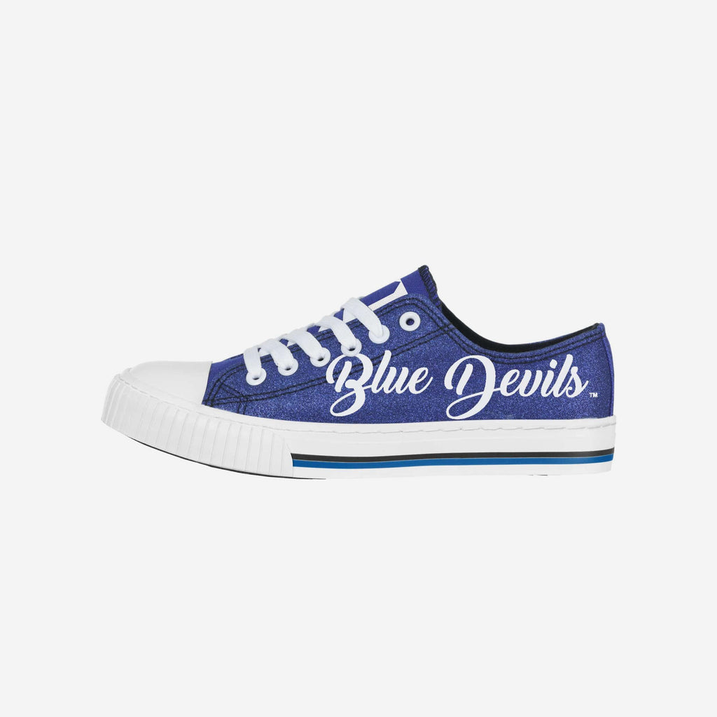 Duke Blue Devils Womens Color Glitter Low Top Canvas Shoes FOCO S - FOCO.com