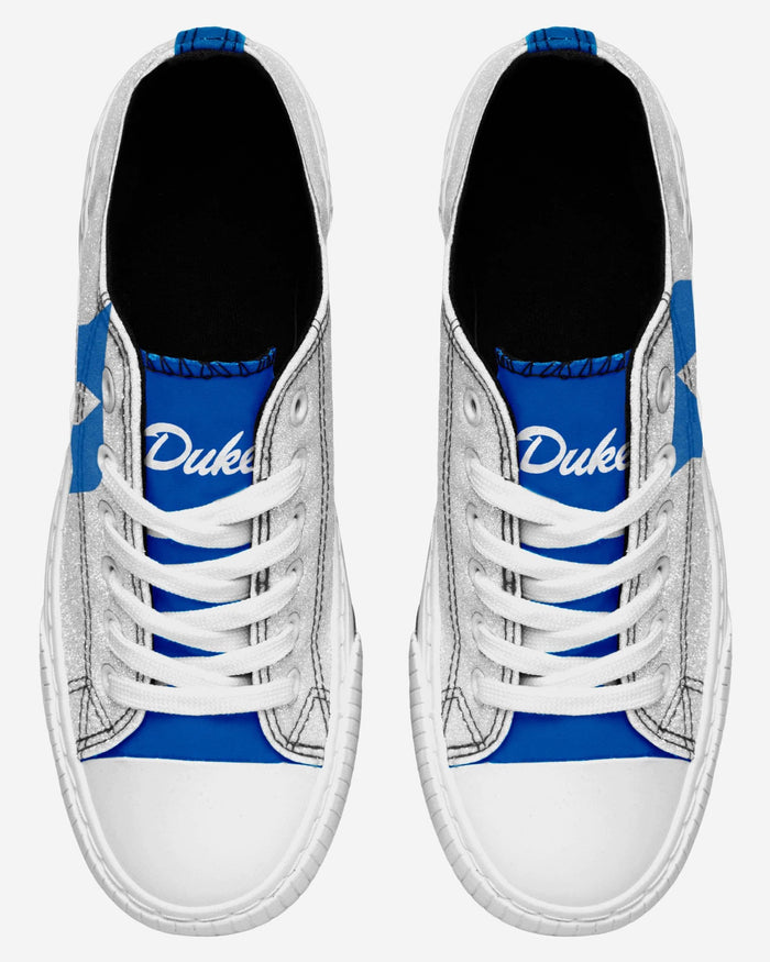 Duke Blue Devils Womens Glitter Low Top Canvas Shoe FOCO - FOCO.com