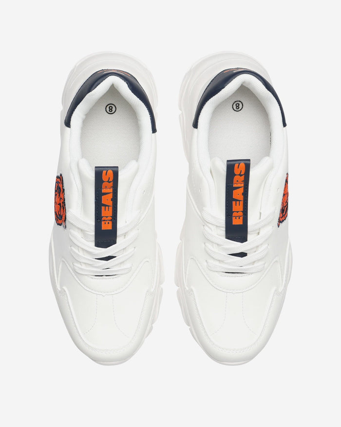 Chicago Bears Womens Glitter Big Logo Vintage White Chunky Sneaker FOCO - FOCO.com
