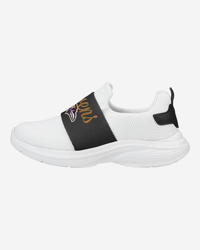 Baltimore Ravens Womens Script Wordmark White Slip On Sneakers FOCO 6 - FOCO.com