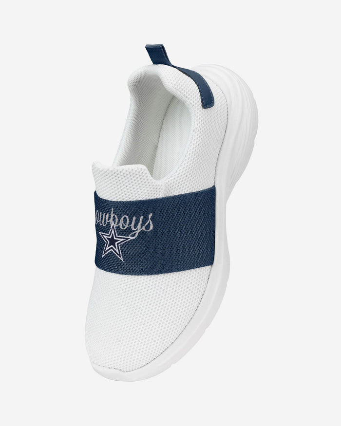 Dallas Cowboys Womens Script Wordmark White Slip On Sneakers FOCO - FOCO.com