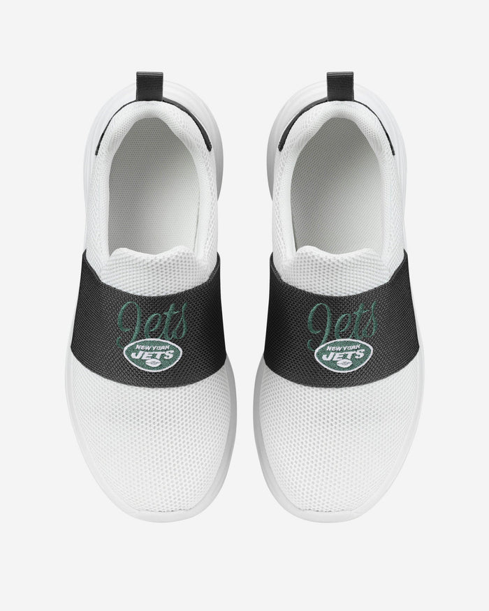 New York Jets Womens Script Wordmark White Slip On Sneakers FOCO - FOCO.com