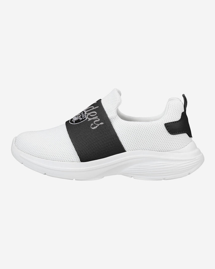 Las Vegas Raiders Womens Script Wordmark White Slip On Sneakers FOCO 6 - FOCO.com