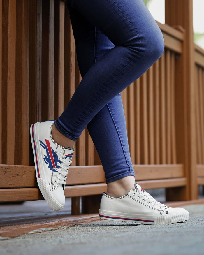 Buffalo Bills Womens Big Logo Low Top White Canvas Shoes FOCO Buffalo Bills Womens Big Logo Low Top White Canvas Shoes FOCO