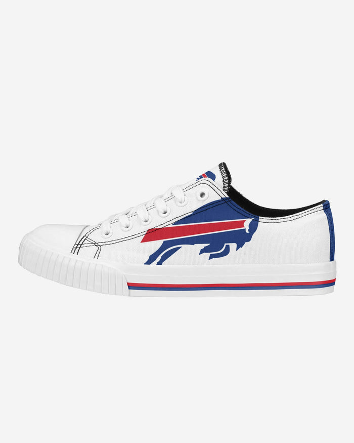 Buffalo Bills Womens Big Logo Low Top White Canvas Shoes FOCO 6 - FOCO.com