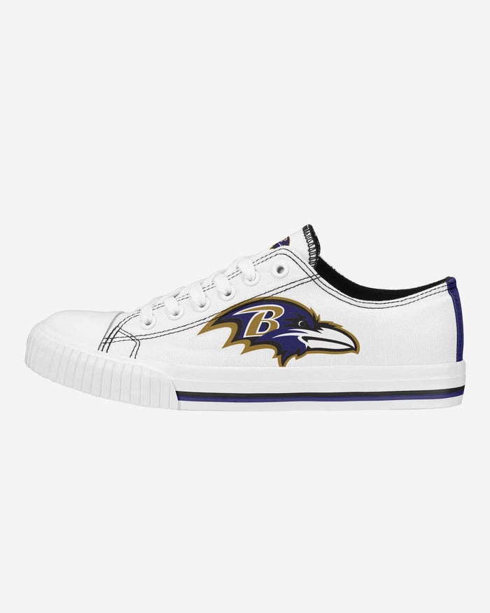 Baltimore Ravens Womens Big Logo Low Top White Canvas Shoes FOCO 6 - FOCO.com