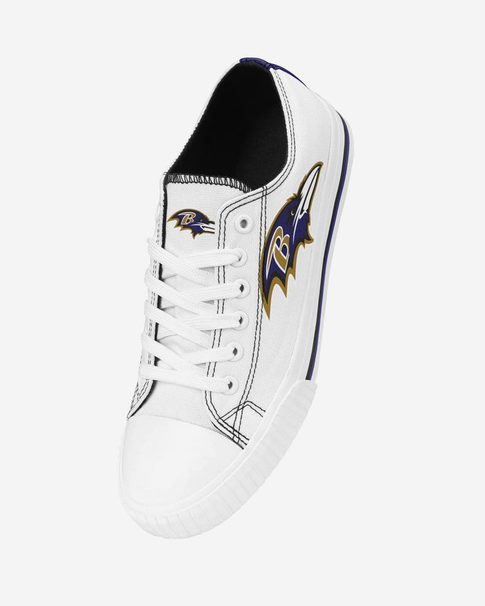 Baltimore Ravens Womens Big Logo Low Top White Canvas Shoes FOCO - FOCO.com