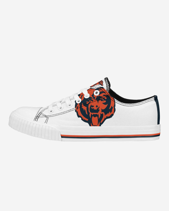 Chicago Bears Womens Big Logo Low Top White Canvas Shoes FOCO 6 - FOCO.com