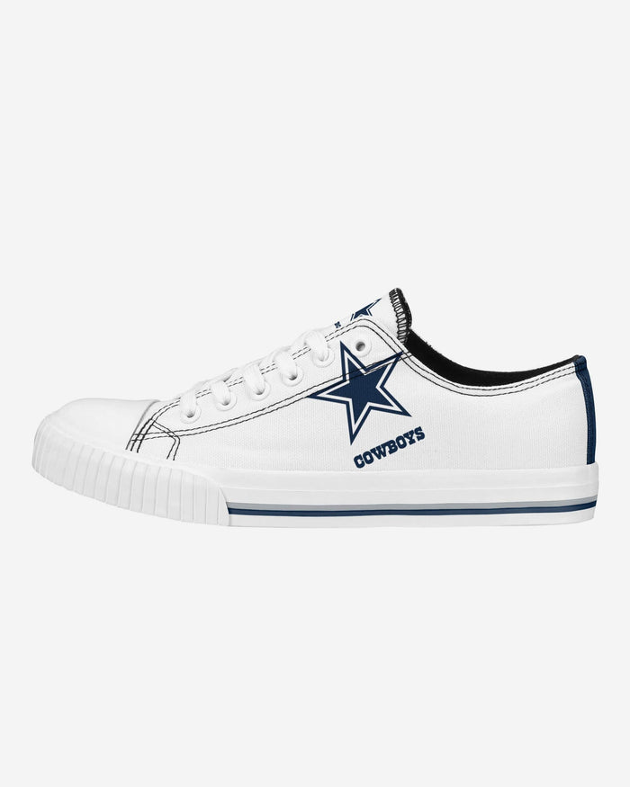 Dallas Cowboys Womens Big Logo Low Top White Canvas Shoes FOCO 6 - FOCO.com