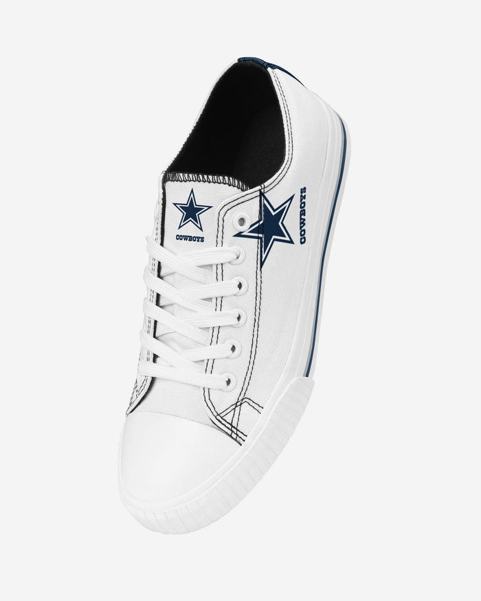 Dallas Cowboys Womens Big Logo Low Top White Canvas Shoes FOCO - FOCO.com