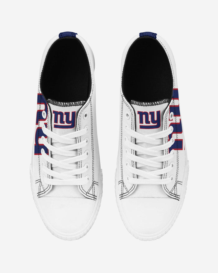 New York Giants Womens Big Logo Low Top White Canvas Shoes FOCO - FOCO.com