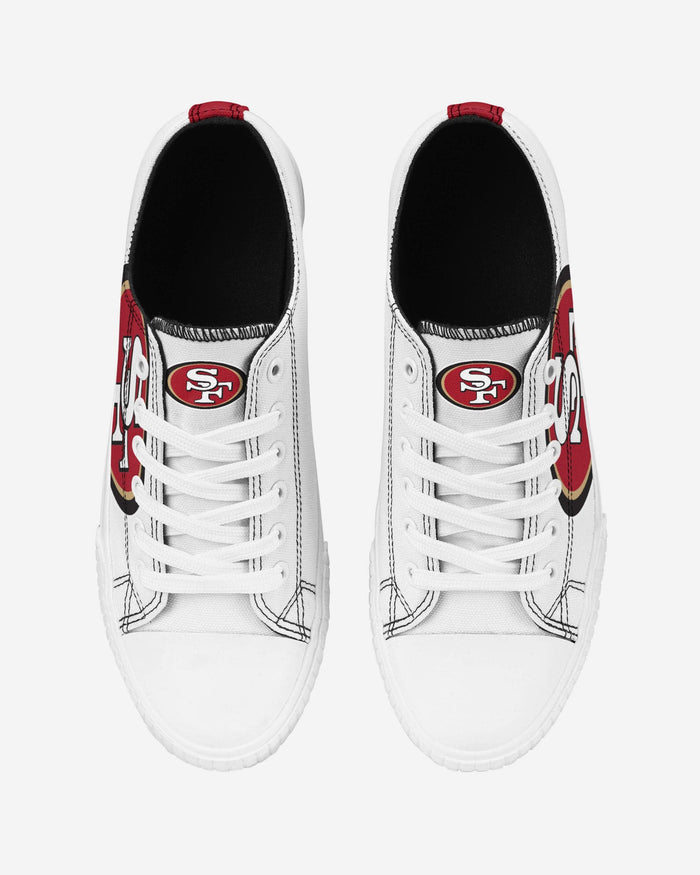 San Francisco 49ers Womens Big Logo Low Top White Canvas Shoes FOCO - FOCO.com