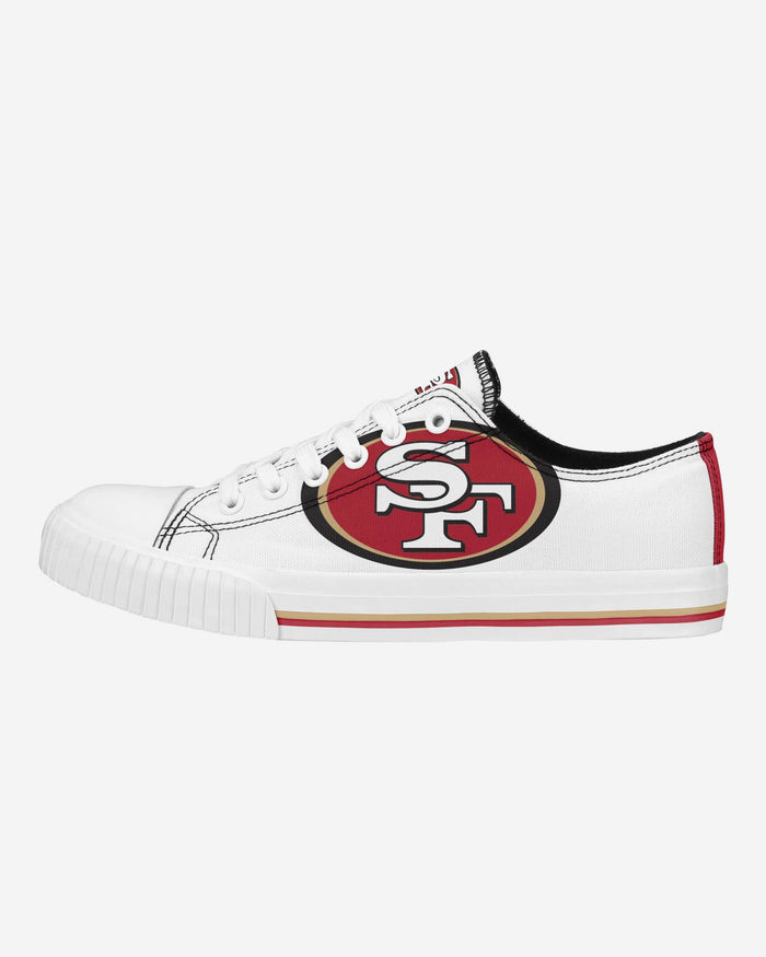 San Francisco 49ers Womens Big Logo Low Top White Canvas Shoes FOCO 6 - FOCO.com
