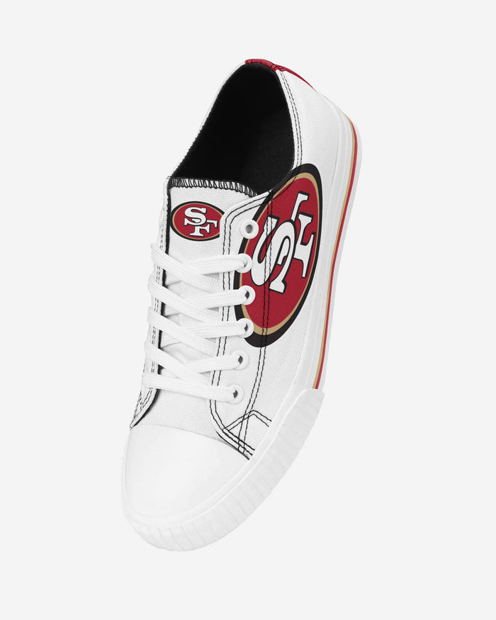 San Francisco 49ers Womens Big Logo Low Top White Canvas Shoes FOCO - FOCO.com