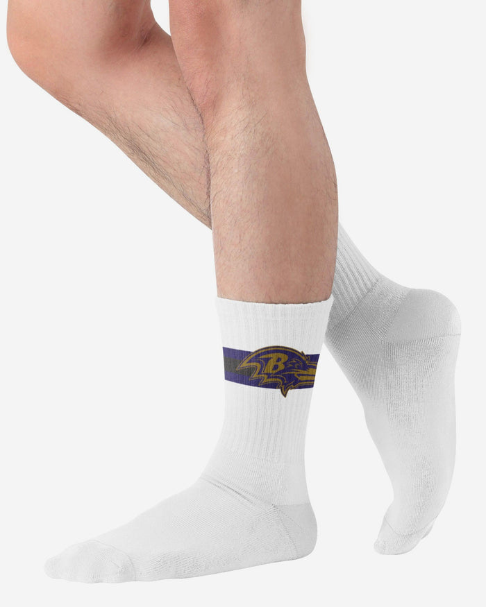Baltimore Ravens Primary Logo White Socks