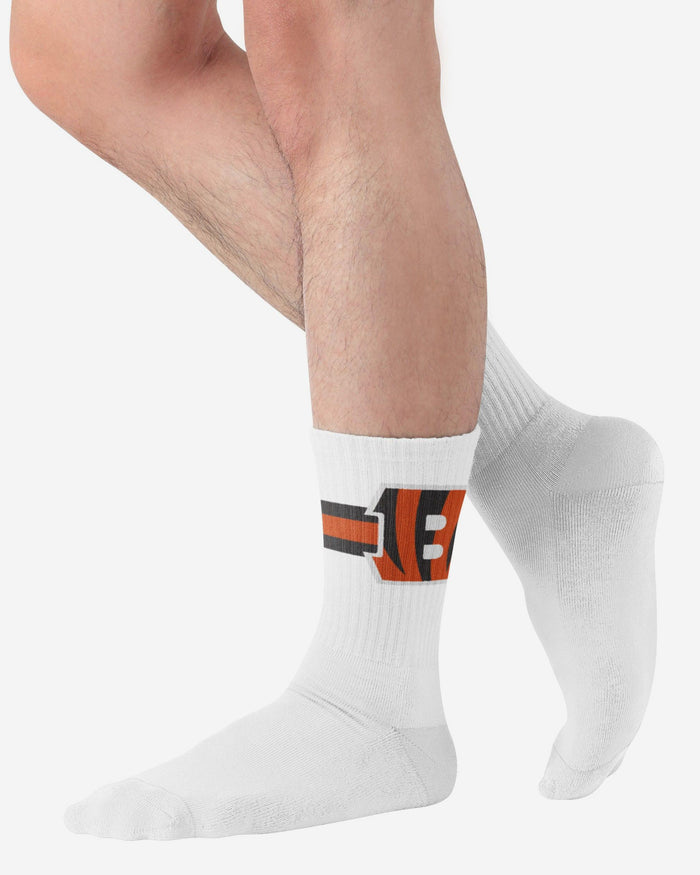 Cincinnati Bengals Primary Logo White Socks