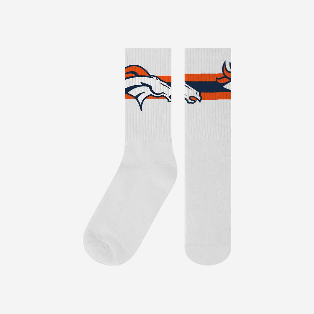 Denver Broncos Primary Logo White Socks FOCO - FOCO.com