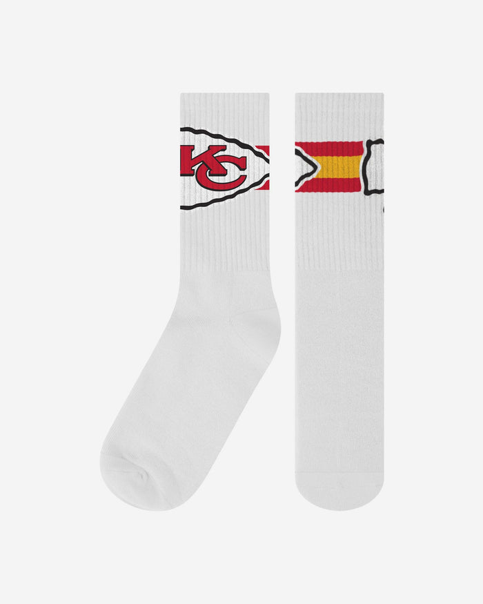 Kansas City Chiefs Primary Logo White Socks FOCO - FOCO.com