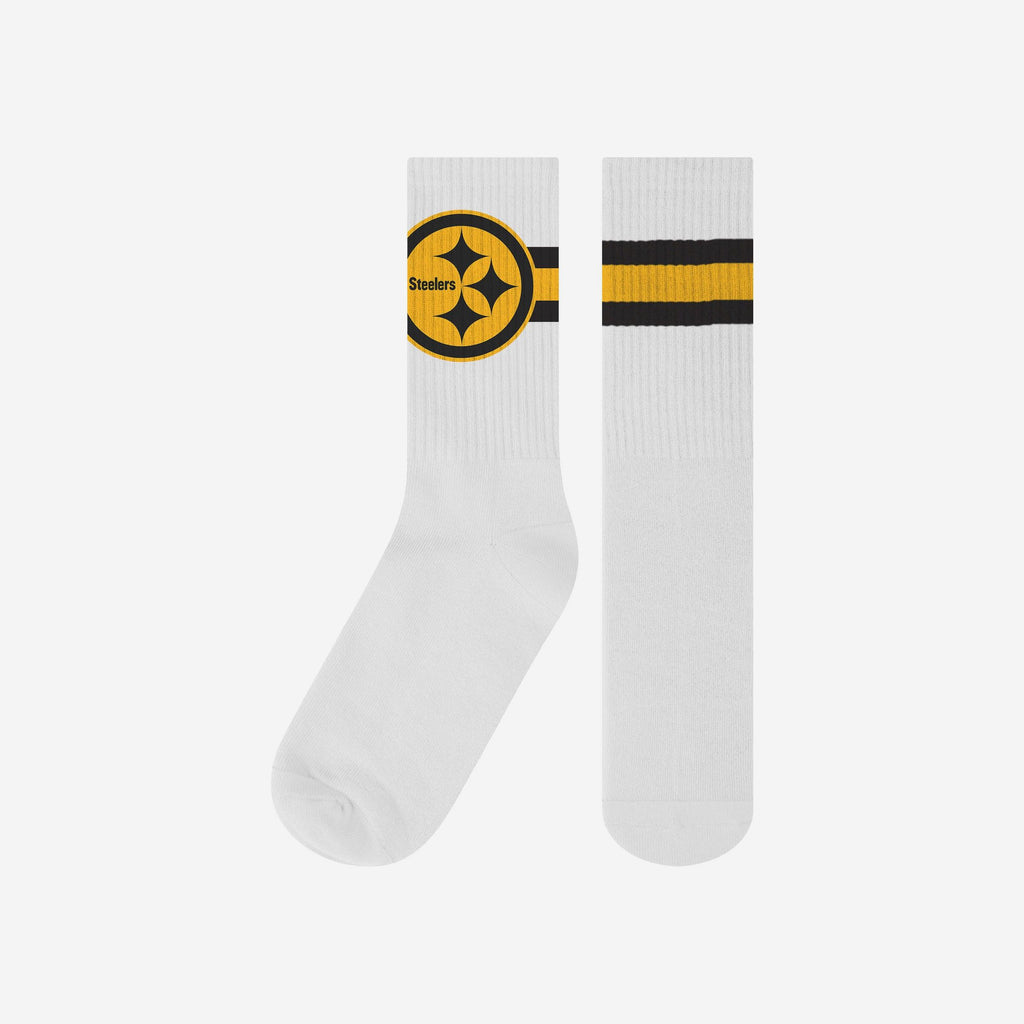 Pittsburgh Steelers Primary Logo White Socks FOCO - FOCO.com