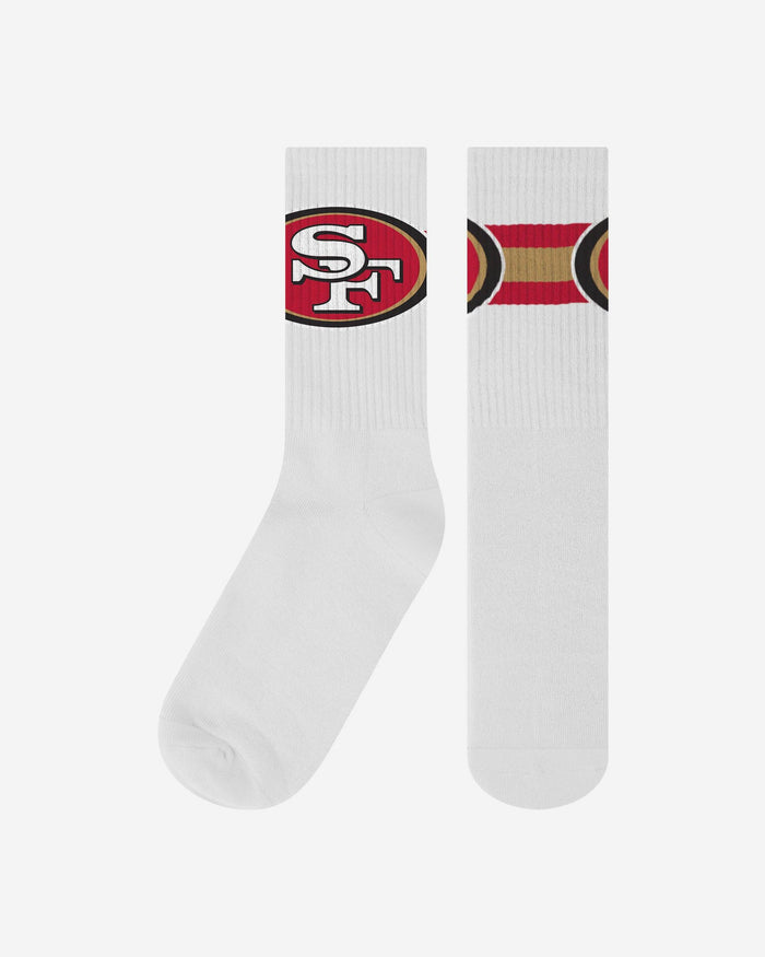 San Francisco 49ers Primary Logo White Socks FOCO - FOCO.com