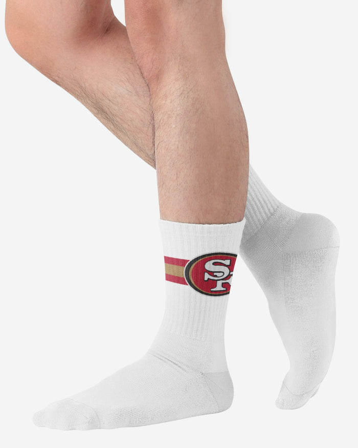 San Francisco 49ers Primary Logo White Socks FOCO - FOCO.com