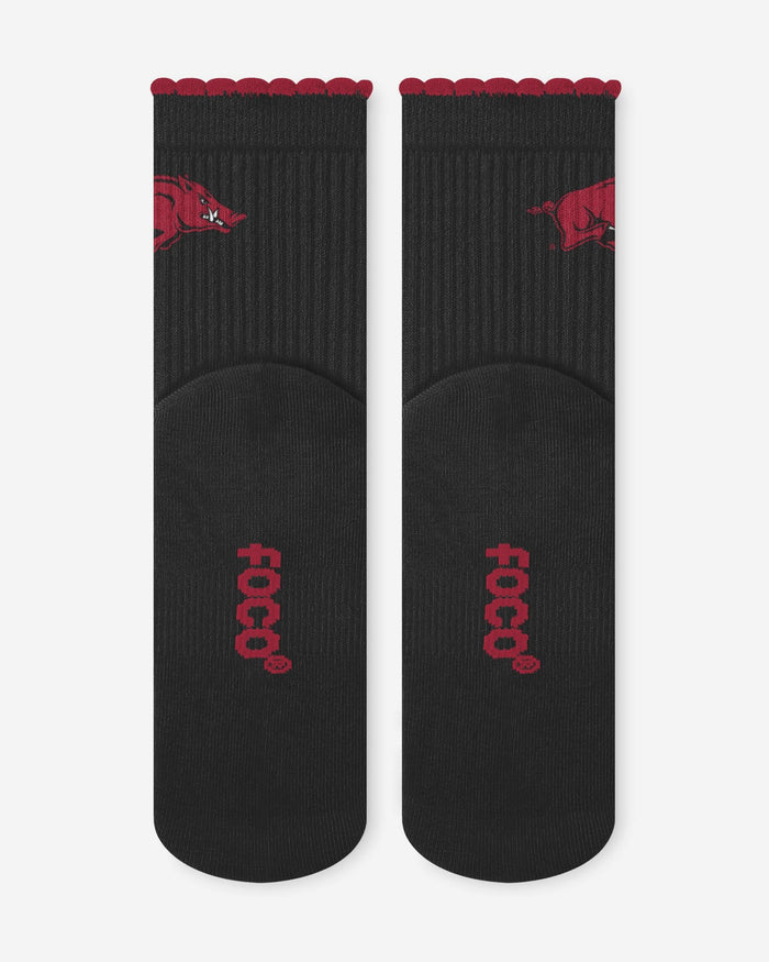 Arkansas Razorbacks 3-Pack Ruffle Quarter Socks