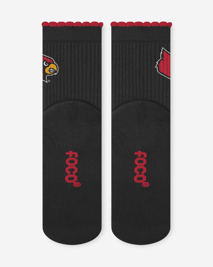 Louisville Cardinals 3-Pack Ruffle Quarter Socks