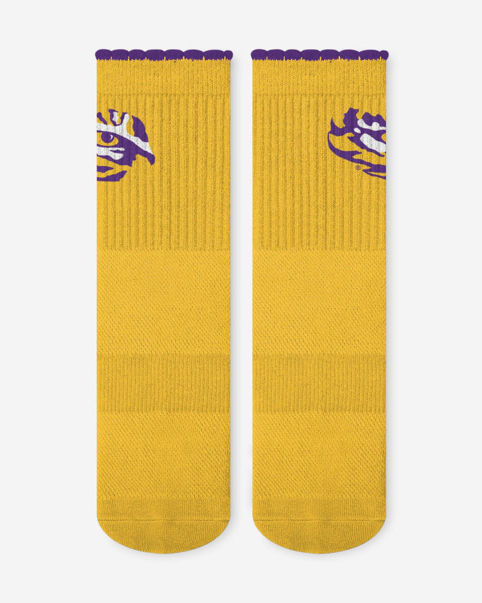 LSU Tigers 3-Pack Ruffle Quarter Socks