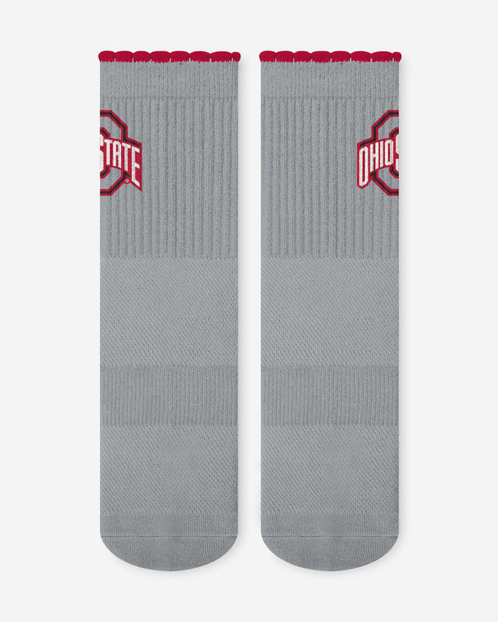 Ohio State Buckeyes 3-Pack Ruffle Quarter Socks