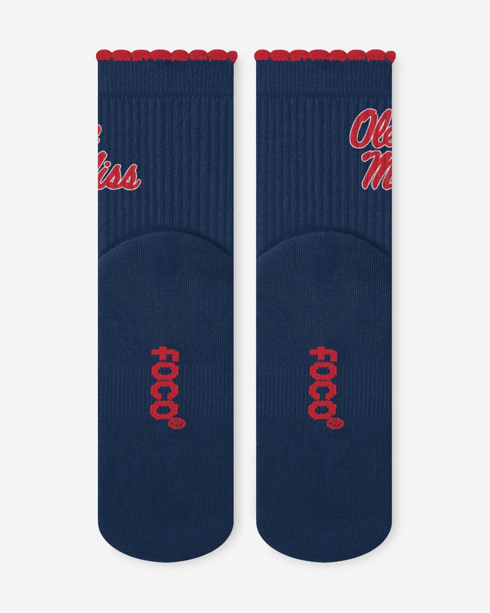 Ole Miss Rebels 3-Pack Ruffle Quarter Socks