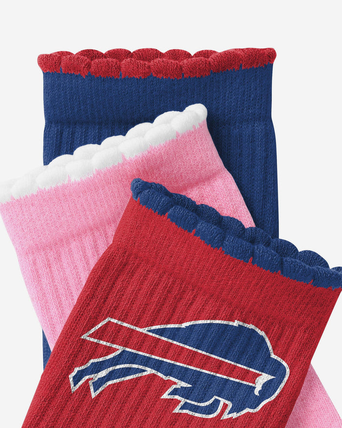 Buffalo Bills 3-Pack Ruffle Quarter Socks