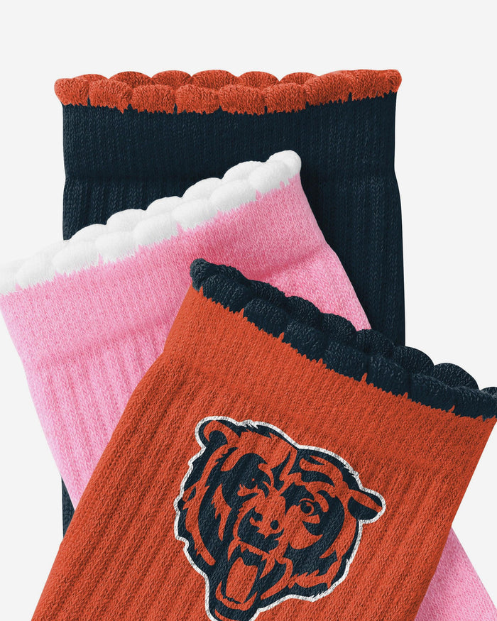 Chicago Bears 3-Pack Ruffle Quarter Socks