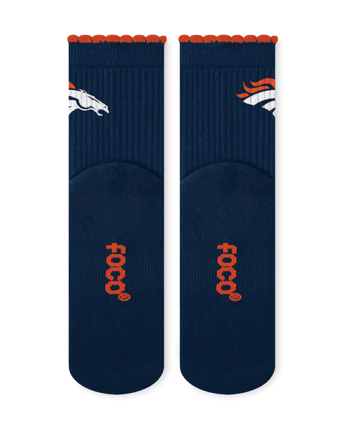Denver Broncos 3-Pack Ruffle Quarter Socks