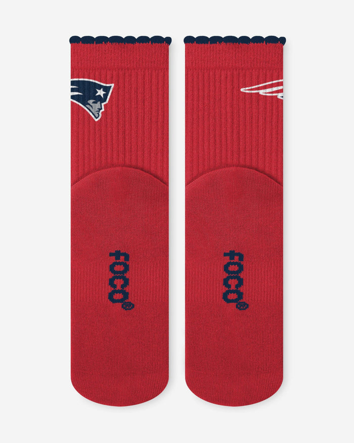New England Patriots 3-Pack Ruffle Quarter Socks