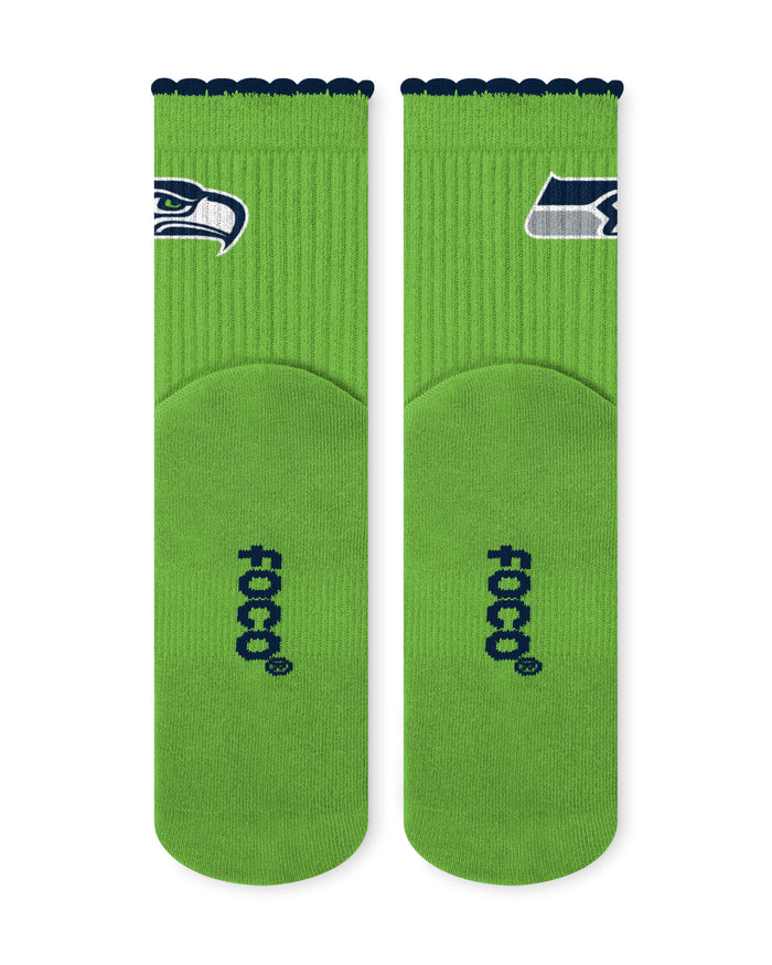 Seattle Seahawks 3-Pack Ruffle Quarter Socks