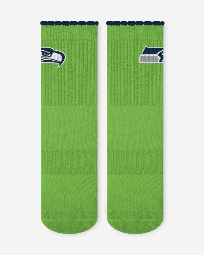 Seattle Seahawks 3-Pack Ruffle Quarter Socks