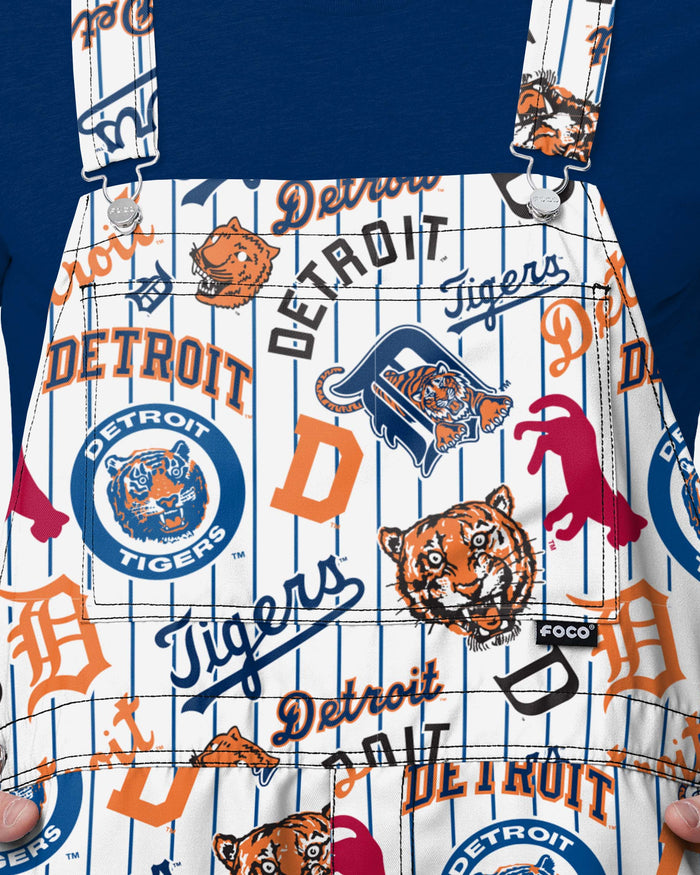 Detroit Tigers Mens Historic Print Bib Shortalls FOCO - FOCO.com