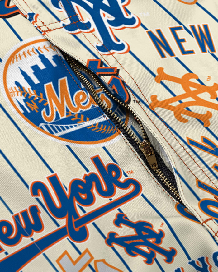 New York Mets Mens Historic Print Bib Shortalls FOCO - FOCO.com