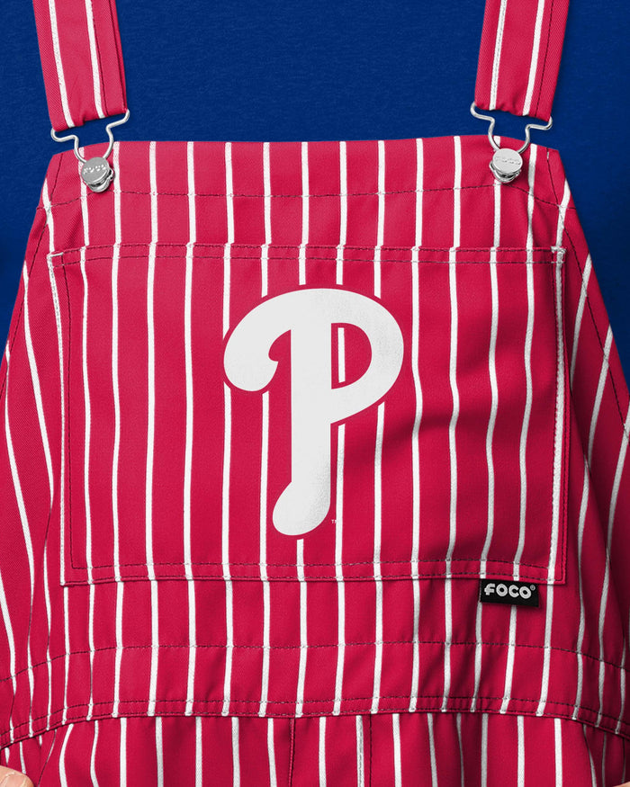 Philadelphia Phillies Mens Pinstripe Bib Shortalls FOCO - FOCO.com