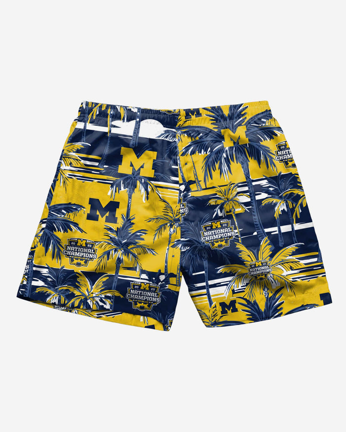 Michigan Wolverines 2023 Football National Champions Floral Swimming Trunks FOCO - FOCO.com