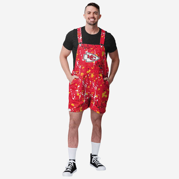 Kansas City Chiefs Mens Paint Splatter Bib Shortalls FOCO