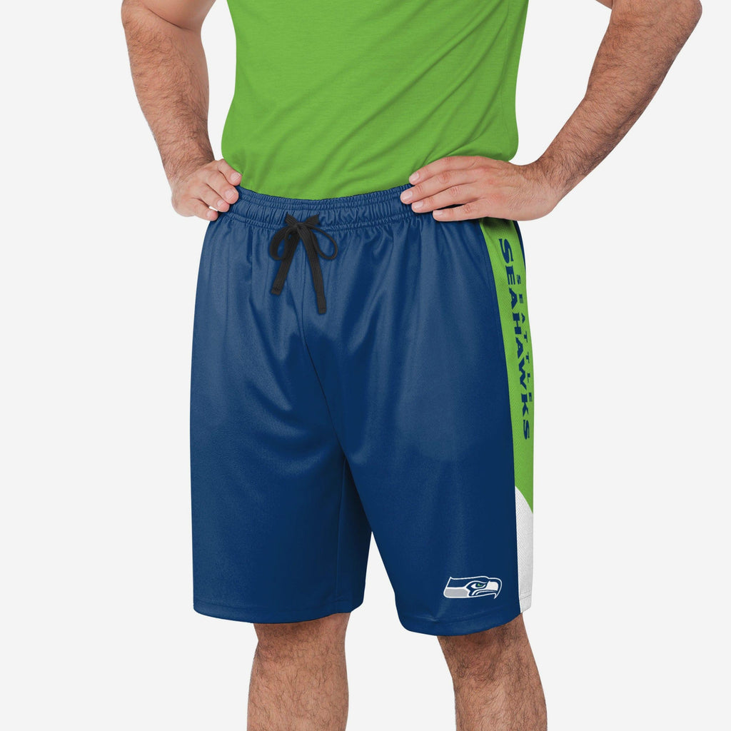 Seattle Seahawks Side Stripe Training Shorts FOCO S - FOCO.com
