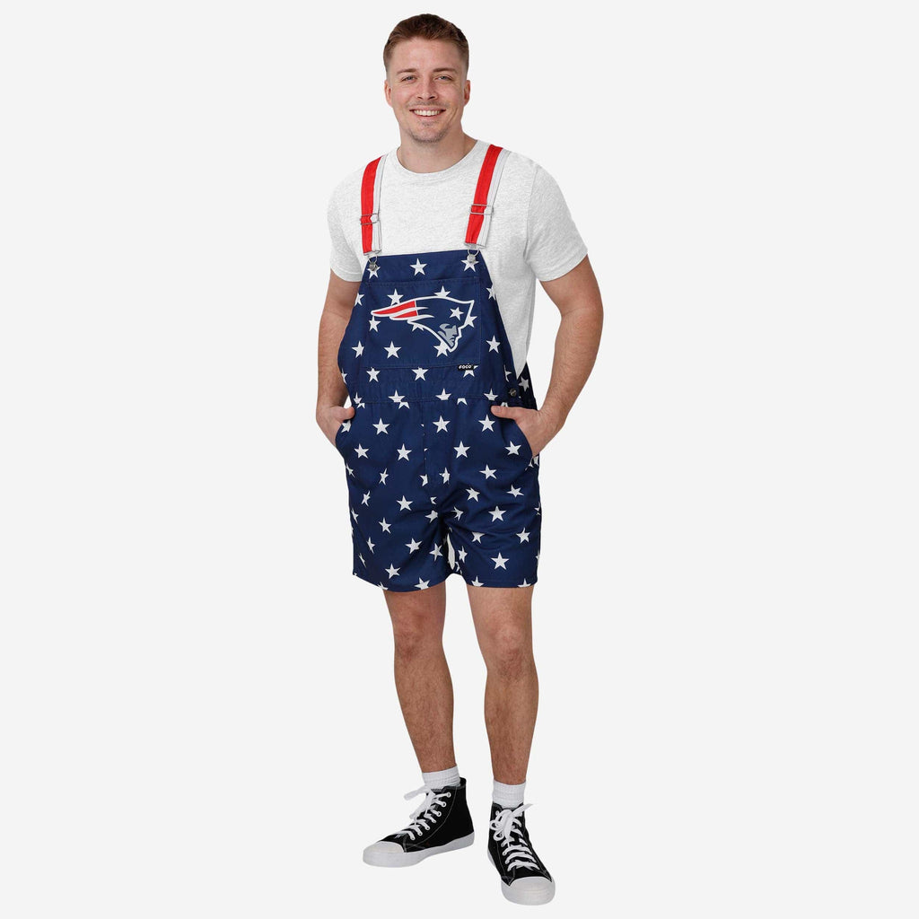 New England Patriots Mens Thematic Bib Shortalls FOCO S - FOCO.com