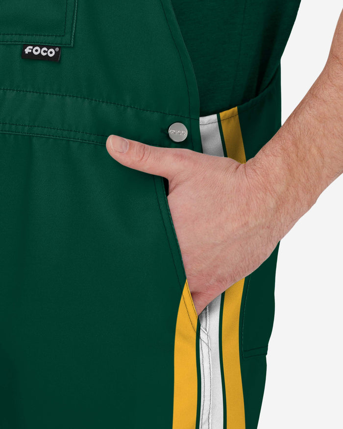 Green Bay Packers Mens Team Stripe Bib Shortalls FOCO - FOCO.com