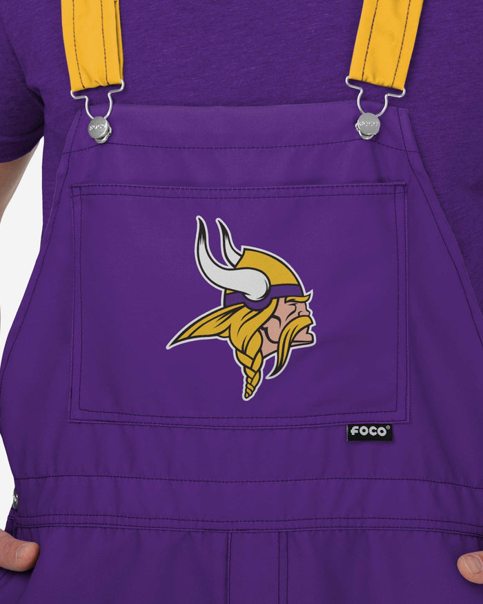 Minnesota Vikings Mens Team Stripe Bib Shortalls FOCO - FOCO.com