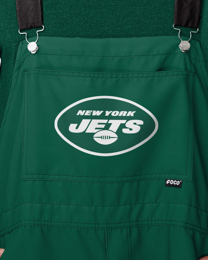New York Jets Mens Team Stripe Bib Shortalls FOCO - FOCO.com