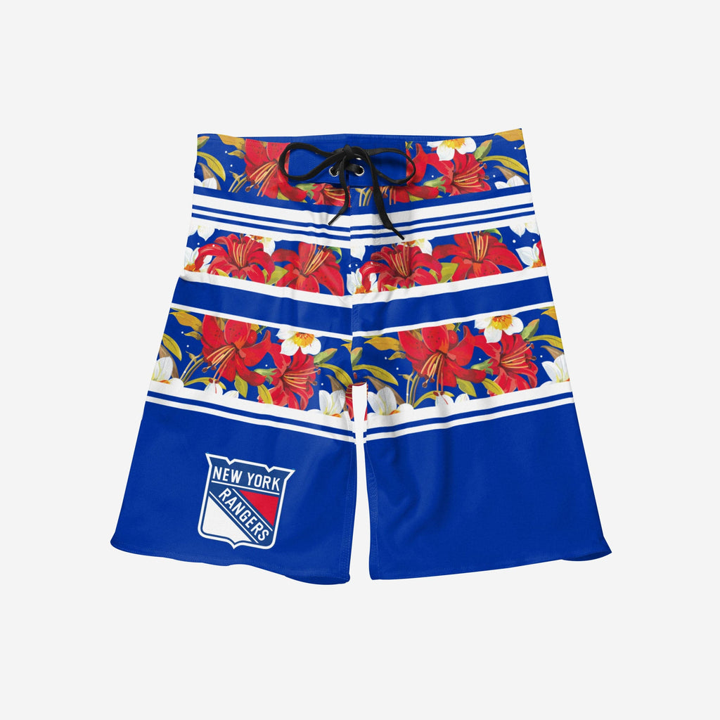 New York Rangers Floral Stripe Boardshorts FOCO