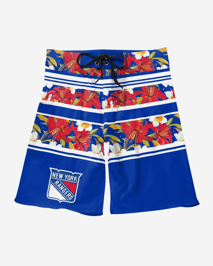 New York Rangers Floral Stripe Boardshorts FOCO - FOCO.com