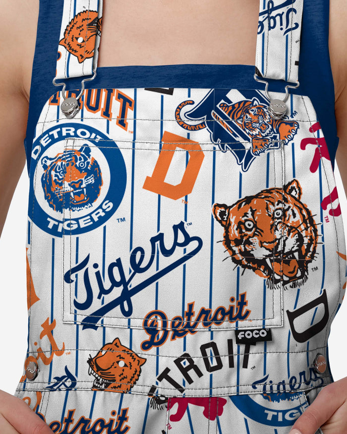 Detroit Tigers Womens Historic Print Bib Shortalls FOCO - FOCO.com